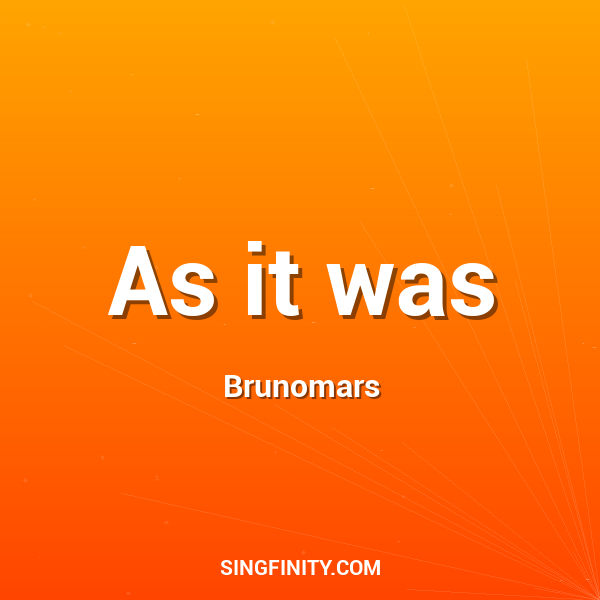 Artwork for As it was