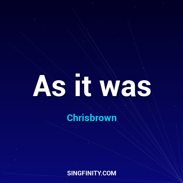 Artwork for As it was