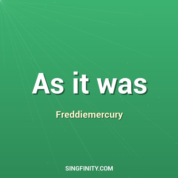 Artwork for As it was