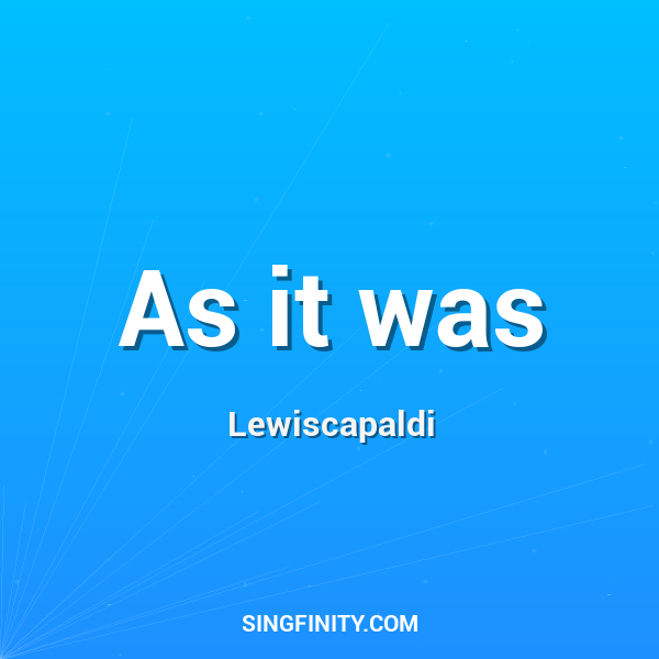 Artwork for As it was