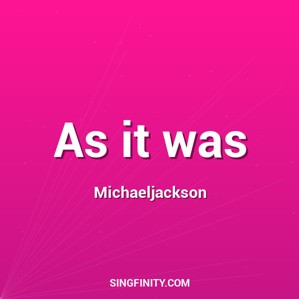 Artwork for As it was