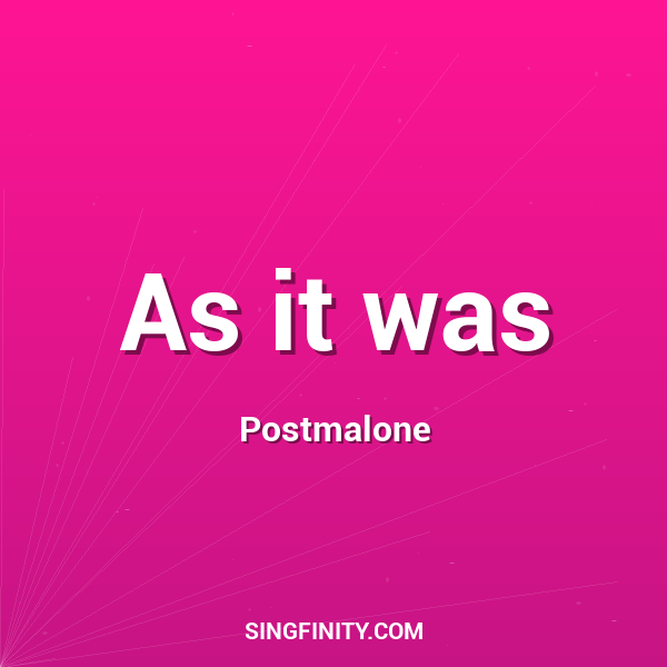 Artwork for As it was