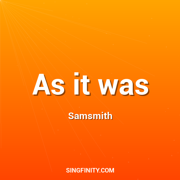 Artwork for As it was