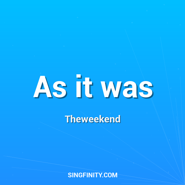 Artwork for As it was