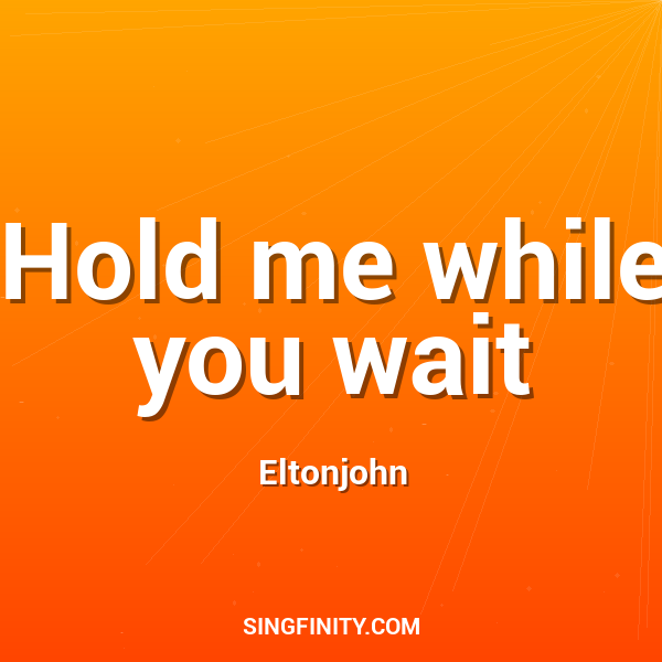 Artwork for Hold me while you wait