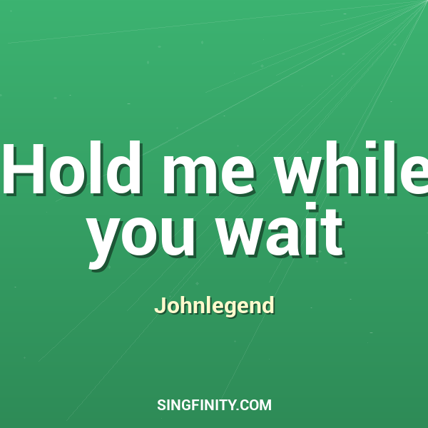 Artwork for Hold me while you wait