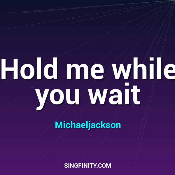 Artwork for Hold me while you wait