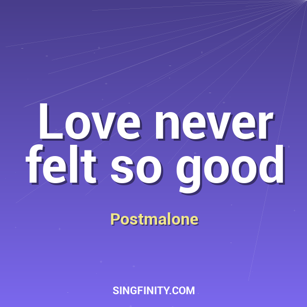 Love never felt so good