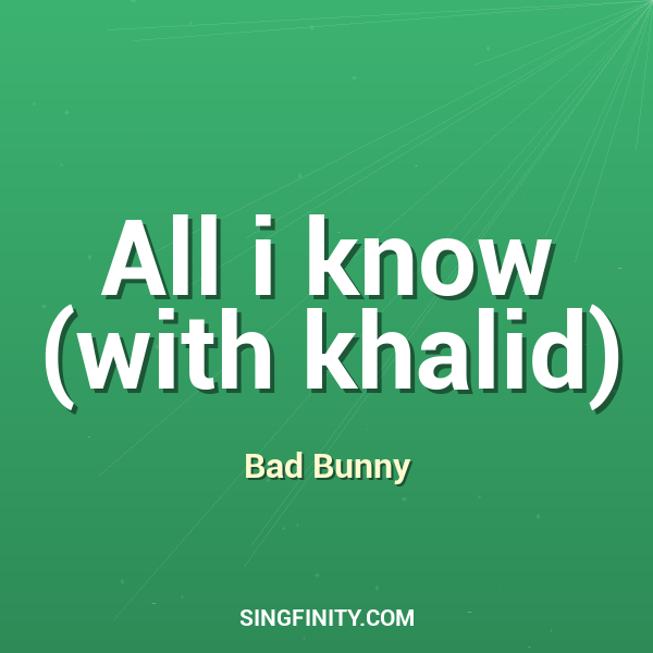 Artwork for All i know (with khalid)