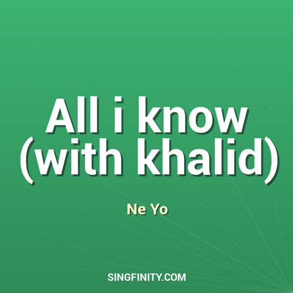 Artwork for All i know (with khalid)