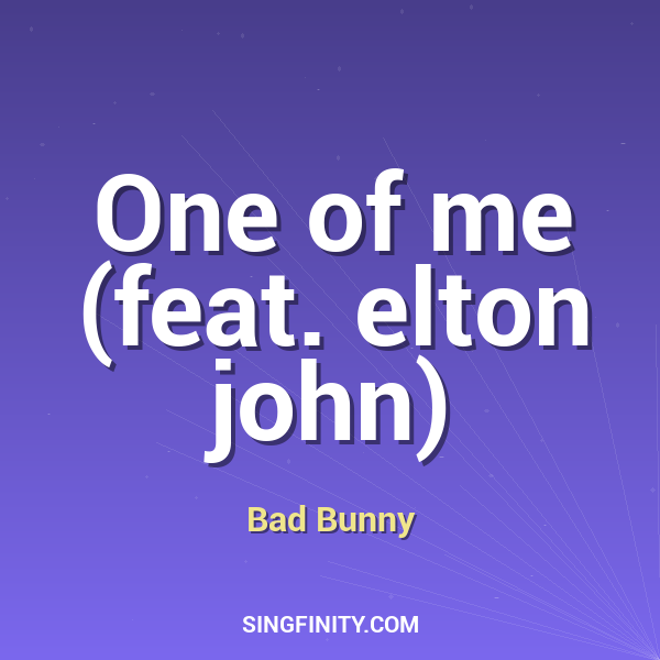 Artwork for One of me (feat. elton john)