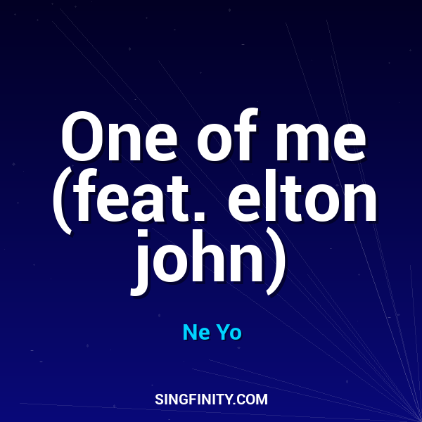 Artwork for One of me (feat. elton john)