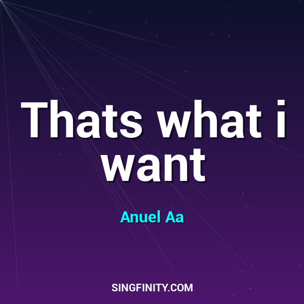 Artwork for Thats what i want