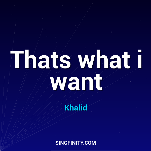 Artwork for Thats what i want