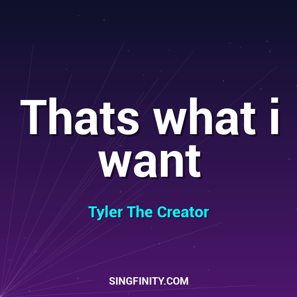 Artwork for Thats what i want