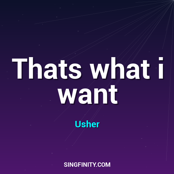 Artwork for Thats what i want