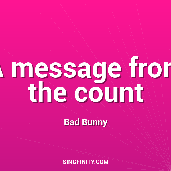 Artwork for A message from the count