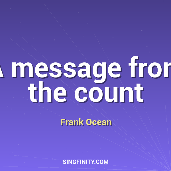 Artwork for A message from the count