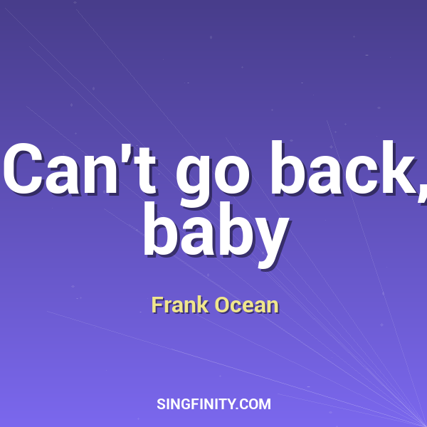 Artwork for Can't go back, baby